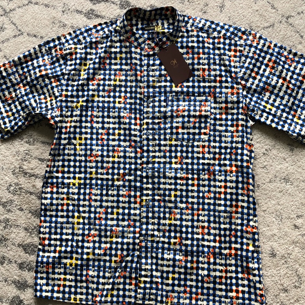 Couture African Print Short-Sleeve Button Down